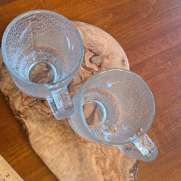 Indiana Glass Tree Bark Pedestal Mugs - Picture 4 of 5